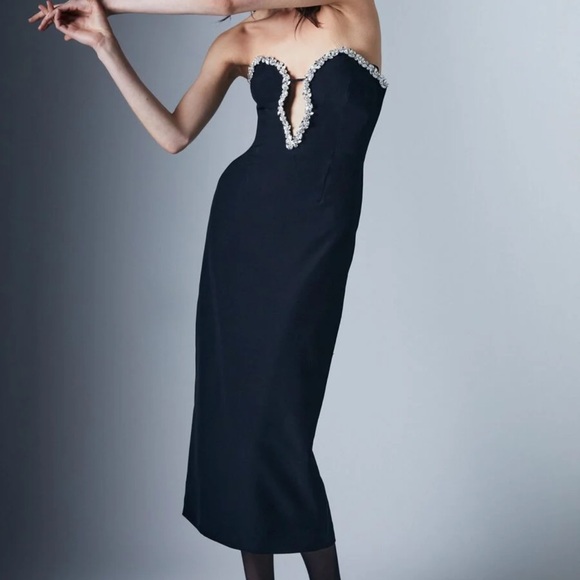 Bardot Dresses & Skirts - Bardot Eleni Diamante Midi Dress In Black